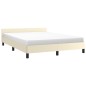 vidaXL Bettgestell mit Kopfteil Creme 140x200 cm Kunstleder vidaXL Bettgestell mit Kopfteil Creme 140x200 cm Kunstleder