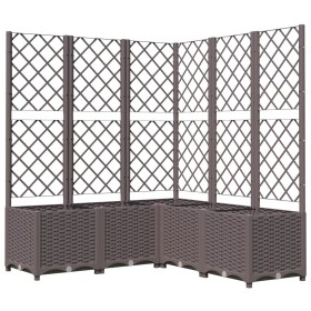 vidaXL Pflanzkübel mit Rankgitter Braun 120x120x136 cm PP