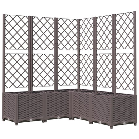 vidaXL Pflanzkübel mit Rankgitter Braun 120x120x136 cm PP