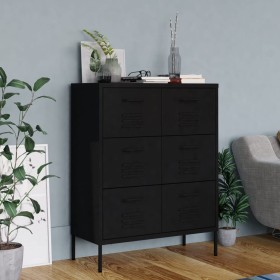 vidaXL Schubladenschrank Schwarz 80x35x101,5 cm Stahl    