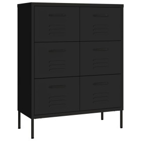 vidaXL Schubladenschrank Schwarz 80x35x101,5 cm Stahl    