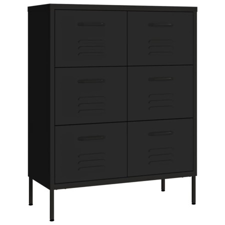 vidaXL Schubladenschrank Schwarz 80x35x101,5 cm Stahl    