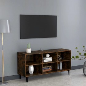 vidaXL TV-Schrank mit Metallbeinen Räuchereiche 103,5x30x50 cm