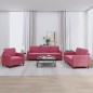 vidaXL 3-tlg. Sofagarnitur Weinrot Samt vidaXL 3-tlg. Sofagarnitur Weinrot Samt