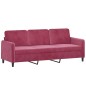 vidaXL 3-tlg. Sofagarnitur Weinrot Samt vidaXL 3-tlg. Sofagarnitur Weinrot Samt