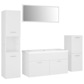 vidaXL Badmöbel-Set Weiß Holzwerkstoff