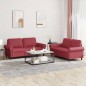 vidaXL 2-tlg. Sofagarnitur mit Kissen Weinrot Kunstleder vidaXL 2-tlg. Sofagarnitur mit Kissen Weinrot Kunstleder