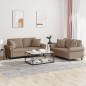 vidaXL 2-tlg. Sofagarnitur mit Kissen Cappuccino-Braun Kunstleder vidaXL 2-tlg. Sofagarnitur mit Kissen Cappuccino-Braun Kunstleder