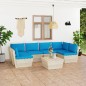 7-tlg. Garten-Sofagarnitur aus Paletten mit Kissen Fichtenholz 7-tlg. Garten-Sofagarnitur aus Paletten mit Kissen Fichtenholz