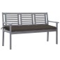 vidaXL 3-Sitzer-Gartenbank mit Auflage 150 cm Grau Eukalyptusholz vidaXL 3-Sitzer-Gartenbank mit Auflage 150 cm Grau Eukalyptusholz
