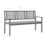 vidaXL 3-Sitzer-Gartenbank mit Auflage 150 cm Grau Eukalyptusholz vidaXL 3-Sitzer-Gartenbank mit Auflage 150 cm Grau Eukalyptusholz