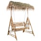 vidaXL Hollywoodschaukel mit Palmblättern und Kissen 202 cm Bambus vidaXL Hollywoodschaukel mit Palmblättern und Kissen 202 cm Bambus