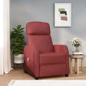 vidaXL Massagesessel Elektrisch Weinrot Kunstleder