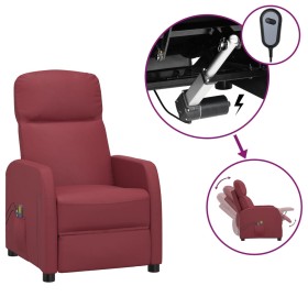vidaXL Massagesessel Elektrisch Weinrot Kunstleder