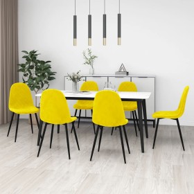 vidaXL Esszimmerstühle 6 Stk. Senfgelb Samt