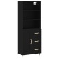 Highboard Schwarz 69,5x34x180 cm Holzwerkstoff Highboard Schwarz 69,5x34x180 cm Holzwerkstoff