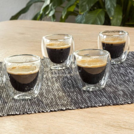 HI Espressotassen 4 Stk. Doppelwandig 80 ml Transparent