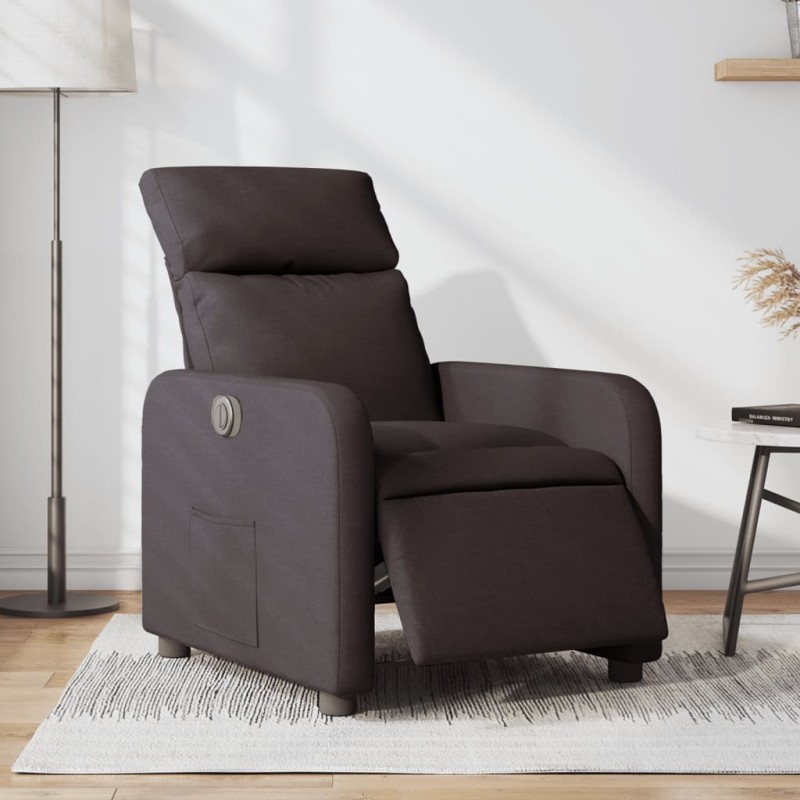 vidaXL Relaxsessel Elektrisch Dunkelbraun Stoff vidaXL Relaxsessel Elektrisch Dunkelbraun Stoff