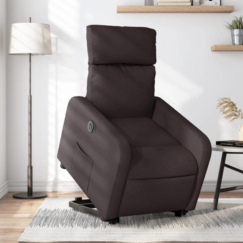 vidaXL Relaxsessel mit Aufstehhilfe Elektrisch Dunkelbraun Stoff vidaXL Relaxsessel mit Aufstehhilfe Elektrisch Dunkelbraun Stoff