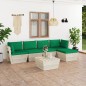 6-tlg. Garten-Sofagarnitur aus Paletten mit Kissen Fichtenholz 6-tlg. Garten-Sofagarnitur aus Paletten mit Kissen Fichtenholz