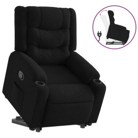 vidaXL Relaxsessel mit Aufstehhilfe Schwarz Stoff