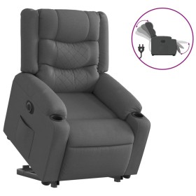 vidaXL Relaxsessel mit Aufstehhilfe Elektrisch Dunkelgrau Stoff