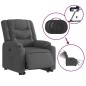vidaXL Relaxsessel mit Aufstehhilfe Elektrisch Dunkelgrau Stoff vidaXL Relaxsessel mit Aufstehhilfe Elektrisch Dunkelgrau Stoff