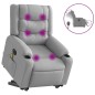 vidaXL Elektrischer Massagesessel mit Aufstehhilfe Hellgrau Stoff vidaXL Elektrischer Massagesessel mit Aufstehhilfe Hellgrau Stoff