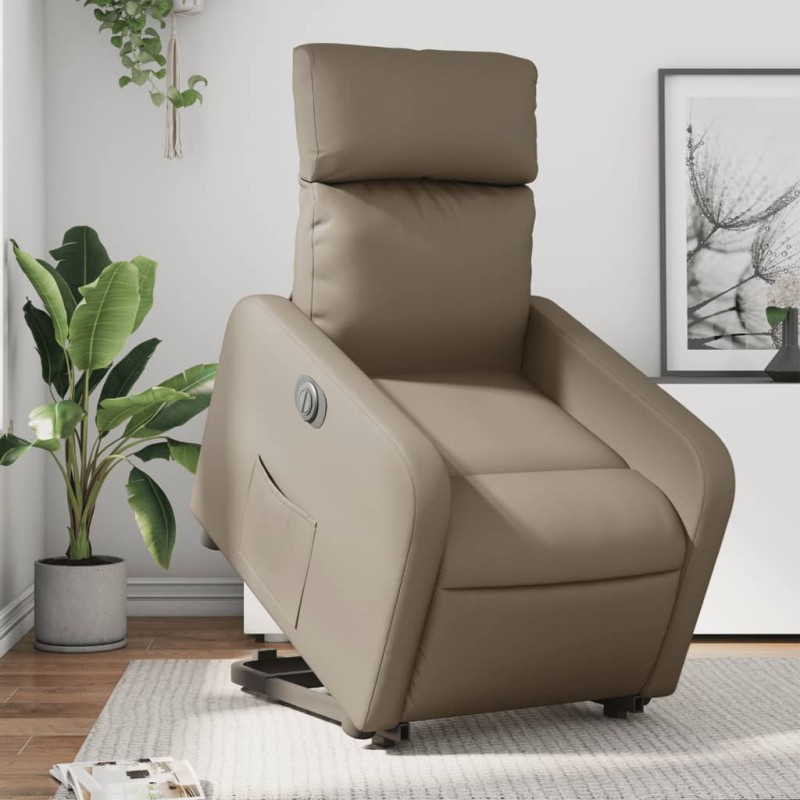 vidaXL Relaxsessel mit Aufstehhilfe Elektrisch Cappuccino Kunstleder vidaXL Relaxsessel mit Aufstehhilfe Elektrisch Cappuccino Kunstleder