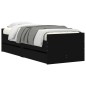 vidaXL Bett mit Schubladen Schwarz 75x190 cm vidaXL Bett mit Schubladen Schwarz 75x190 cm