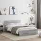 vidaXL Bettgestell mit Kopfteil Grau Sonoma 120x200 cm vidaXL Bettgestell mit Kopfteil Grau Sonoma 120x200 cm