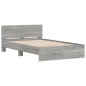 vidaXL Bettgestell mit Kopfteil Grau Sonoma 120x200 cm vidaXL Bettgestell mit Kopfteil Grau Sonoma 120x200 cm