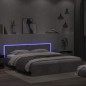 vidaXL Bettgestell mit Kopfteil und LED-Beleuchtung Betongrau vidaXL Bettgestell mit Kopfteil und LED-Beleuchtung Betongrau