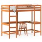 vidaXL Hochbett mit Schreibtisch Wachsbraun 90x190cm Massivholz Kiefer vidaXL Hochbett mit Schreibtisch Wachsbraun 90x190cm Massivholz Kiefer