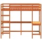 vidaXL Hochbett mit Schreibtisch Wachsbraun 90x190cm Massivholz Kiefer vidaXL Hochbett mit Schreibtisch Wachsbraun 90x190cm Massivholz Kiefer