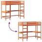 vidaXL Hochbett mit Schreibtisch Wachsbraun 90x190cm Massivholz Kiefer vidaXL Hochbett mit Schreibtisch Wachsbraun 90x190cm Massivholz Kiefer