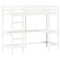 vidaXL Hochbett mit Schreibtisch Weiß 75x190 cm Massivholz Kiefer vidaXL Hochbett mit Schreibtisch Weiß 75x190 cm Massivholz Kiefer