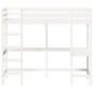 vidaXL Hochbett mit Schreibtisch Weiß 75x190 cm Massivholz Kiefer vidaXL Hochbett mit Schreibtisch Weiß 75x190 cm Massivholz Kiefer