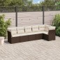 vidaXL 6-tlg. Garten-Sofagarnitur mit Kissen Braun Poly Rattan vidaXL 6-tlg. Garten-Sofagarnitur mit Kissen Braun Poly Rattan