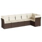 vidaXL 6-tlg. Garten-Sofagarnitur mit Kissen Braun Poly Rattan vidaXL 6-tlg. Garten-Sofagarnitur mit Kissen Braun Poly Rattan
