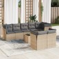 vidaXL 9-tlg. Garten-Sofagarnitur mit Kissen Beige Poly Rattan vidaXL 9-tlg. Garten-Sofagarnitur mit Kissen Beige Poly Rattan