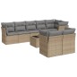 vidaXL 9-tlg. Garten-Sofagarnitur mit Kissen Beige Poly Rattan vidaXL 9-tlg. Garten-Sofagarnitur mit Kissen Beige Poly Rattan