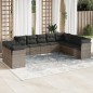 vidaXL 10-tlg. Garten-Sofagarnitur mit Kissen Grau Poly Rattan vidaXL 10-tlg. Garten-Sofagarnitur mit Kissen Grau Poly Rattan