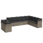 vidaXL 10-tlg. Garten-Sofagarnitur mit Kissen Grau Poly Rattan vidaXL 10-tlg. Garten-Sofagarnitur mit Kissen Grau Poly Rattan