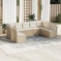 vidaXL 9-tlg. Garten-Sofagarnitur mit Kissen Beige Poly Rattan vidaXL 9-tlg. Garten-Sofagarnitur mit Kissen Beige Poly Rattan