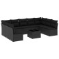 vidaXL 10-tlg. Garten-Sofagarnitur mit Kissen Schwarz Poly Rattan vidaXL 10-tlg. Garten-Sofagarnitur mit Kissen Schwarz Poly Rattan