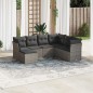 vidaXL 7-tlg. Garten-Sofagarnitur mit Kissen Grau Poly Rattan vidaXL 7-tlg. Garten-Sofagarnitur mit Kissen Grau Poly Rattan
