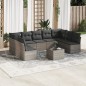 vidaXL 10-tlg. Garten-Sofagarnitur mit Kissen Grau Poly Rattan vidaXL 10-tlg. Garten-Sofagarnitur mit Kissen Grau Poly Rattan