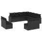 vidaXL 11-tlg. Garten-Sofagarnitur mit Kissen Schwarz Poly Rattan vidaXL 11-tlg. Garten-Sofagarnitur mit Kissen Schwarz Poly Rattan
