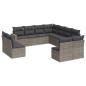 vidaXL 11-tlg. Garten-Sofagarnitur mit Kissen Grau Poly Rattan vidaXL 11-tlg. Garten-Sofagarnitur mit Kissen Grau Poly Rattan